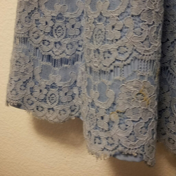 👗 Forever 21 Blue Strapless Floral Lace Dress Size Large - Picture 14 of 14